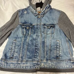 American Eagle Outfitters Women’s Denim and Gray Hooded Jacket